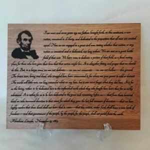 Patriotic Plaque Lincoln's Gettysburg Address
